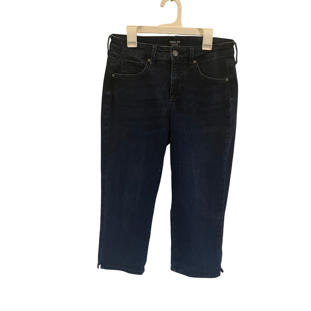 NYDJ Curves 360 Mesquite Slim Straight Crop Jeans Dark Wash Sz 2 CMTB2903 - 103